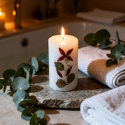 Handmade Rose Pillar Candle Handcrafted Candle