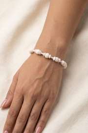 Hand-Carved Marble Alternating Bead Necklace Stone Jewellery